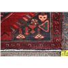 Image 2 : 100% handmade Iranian Azerbayjan carpet runner with quadruple medallion, red background and highligh