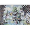 Image 2 : Framed original watercolour painting labeled on verso " On the Waterway to Nagin, at Rinawari" and s
