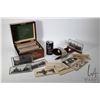 Image 1 : Antique Sun Sculpture U & U stereoscope with domed, locking rosewood "Stereoscopic Treasure" box wit