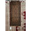 Image 2 : Wool area carpet with geometric design and multiple borders, burgundy background with highlights of 