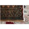 Image 3 : Wool area carpet with geometric design and multiple borders, burgundy background with highlights of 