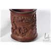 Image 2 : Carved bamboo "Childhood Fun" brush pot, purportedly 19th century, 6 1/2" in height