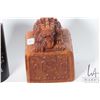 Image 2 : Tenwan yellow soapstone lion stamp, 4 3/4" in height