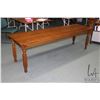 Image 1 : Antique refurbished oak boardroom table with square cut reeded supports, 96" X 28"