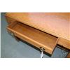 Image 2 : Antique Edwardian quarter cut oak, single drawer Mission style library desk, appears to be original 