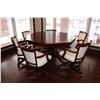 Image 1 : Single pedestal dining table with "Victorian style" scroll supports which converts to a flip over ga