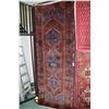 Image 1 : 100% handmade Iranian Zanjan carpet runner with triple medallion, cocoa background, multiple borders