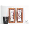 Image 1 : Pair of famille rose "Plum Blossom" framed tiles each measuring 9 3/4" X 4 1/2"
