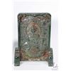 Image 2 : Spinach green jade stone carved Buddha plaque, purportedly early 20th century, 9" in height