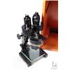 Image 2 : Spencer Microscope in wooden case with selection of slides, tools and three sets of lenses