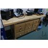 Image 1 : Nine drawer work station with 26" X 73" X 2" solid wood work top with pre-drilled clamping holes, in