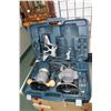 Image 1 : Bosch router model 1617EVS with plunge base and deluxe router guide in original fitted hard plastic 