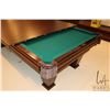 Image 2 : Nine foot Ventura by Brunswick pool table with leather pockets and four pieces custom made topper to