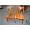 Image 1 : Pair of vintage Canadian made, Krug style oak side chairs, unable to identify maker's mark, see phot