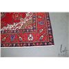 Image 2 : Large 100% handmade area carpet with center medallion, multiple border and red background, highlight