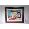 Image 1 : Oil on canvas painting after Fernando Botero's "The Letter", no artist signature seen, 16" X 20"