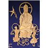 Image 2 : Vintage framed wood carved alter artwork of Quan Yin with divinity symbols 29" X 21" outside dimensi