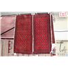 Image 1 : Two wool scatter rugs, both with red backgrounds including 24" X 50" and 22" X 50"