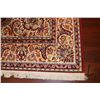 Image 2 : 100% wool "Claret" area carpet with center medallion, multiple borders, wine coloured background and