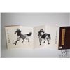 Image 2 : Boxwood cover ink on paper "Horse" painting album, purportedly 20th century