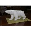 Image 1 : Chinese white jade polar bear signed by artist Ken Q. Li and numbered E8146, 17" in length and 8" hi