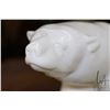 Image 2 : Chinese white jade polar bear signed by artist Ken Q. Li and numbered E8146, 17" in length and 8" hi