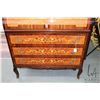 Image 3 : Vintage Scandinavian marquetry cylinder desk with pull out writing surface and fitted interior, 36" 