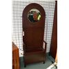 Image 1 : Antique quarter cut oak English hall stand with under seat storage, beveled mirror and attached hook