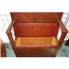 Image 2 : Antique quarter cut oak English hall stand with under seat storage, beveled mirror and attached hook