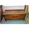 Image 1 : Antique cedar lined blanket box with original label "Heirloom Chests" note: newspaper lining Edmonto