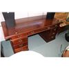 Image 1 : Semi contemporary double pedestal executive office desk with matched grain top, 72" X 32"