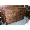 Image 1 : Modern nine drawer dresser with top center drawer is a fold down components drawer 44" in height and