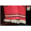 Image 2 : Inuit hand crafted woman's parka with pink shell and rayon lined tan liner with wolf trimmed hood, s