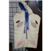 Image 1 : Hooded Inuit baby bunting bag with hood and zipper 32" X 15" made with duffel lined fabric and decor