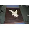 Image 1 : Inuit wall wool felt applique wall hanging with hand embroidered borders of a hawk and initialed by 