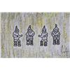 Image 2 : Original felt pen and crayon drawing of four Inuit dancers, consignor purports artist to be Javan St