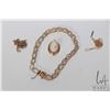Image 1 : 10kt yellow gold charm bracelet, two fine 10kt gold neck chains plus a carved cameo pendant in gold 