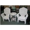 Image 1 : Two wicker arm chairs and a side table