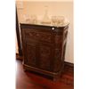 Image 1 : Antique Oriental influenced bar with numerous opening compartments, bottle storage and glass top pro