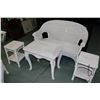 Image 2 : Five piece wicker furniture set including settee, armchair and three side tables