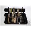 Image 1 : Large selection of vintage designer style bracelets and bangles including lamp bead glass, gold tone