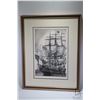 Image 2 : Two gilt framed etched prints including Charles W. Morgan, New Bedford tall ship (1971) and William 