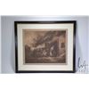 Image 3 : Antique framed messotint engraving "The Horse Feeder" by G. Morland and an antique oak framed print 