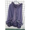 Image 1 : Ladies purple wool and purple fur trimmed cape