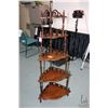 Image 1 : Mid 20th century five tier walnut etagere with turned supports and fretwork galleys made by Knecktel