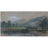 Image 2 : Gilt framed antique watercolour painting of an English landscape and signed by artist C. ( Cornelius