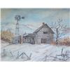 Image 2 : Two framed oil on board paintings including a wintry homestead and a snow covered barn and both sign