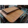 Image 2 : Antique quarter cut oak dining table 50" X 43" plus three 20" original oak framed and soft wood inse