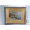 Image 1 : Framed oil on board painting of a homestead, no artist signature seen, 8" X 11"