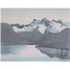 Image 2 : Framed lithograph print titled "Mount Cheam over Harrison Lake, April 24, 1977" and signed by artist